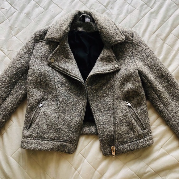H&M Cropped Grey Wool Coat - Picture 2 of 5